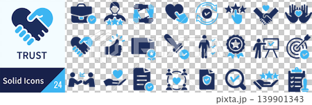 A set of silhouette icons related to vector trust. A set of silhouette icons related to vector trust. 139901343