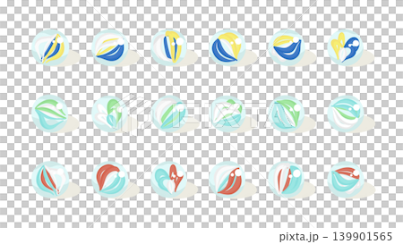カラフルなビー玉のイラストセット 139901565