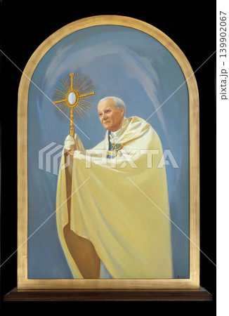Pope John Paul II, altarpiece in the Basilica of Assumption of the Virgin Mary in Marija Bistrica, Croatia 139902067