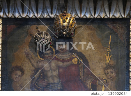 Our Lady of the Kamenita vrata, patron of Zagreb is located at the medieval Stone Gate in Old City of Zagreb, Croatia Our Lady of the Kamenita vrata, patron of Zagreb is located at the medieval Stone Gate in Old City of Zagreb, Croatia 139902084