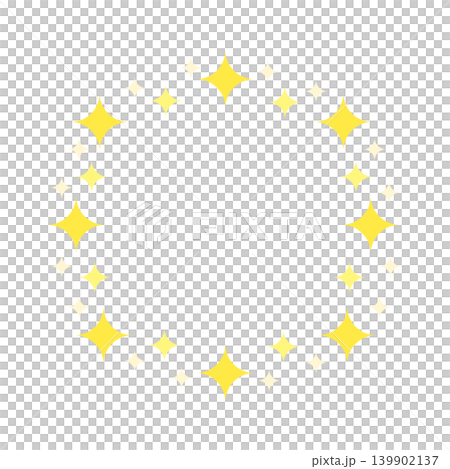 テキストの装飾やデザインのアクセントに使えるキラキラ輝くフレーム素材_イエロー テキストの装飾やデザインのアクセントに使えるキラキラ輝くフレーム素材_イエロー 139902137