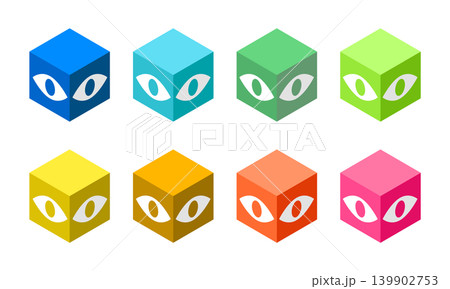 アイソメトリックで描いた立体的な眼科の看板アイコンセット アイソメトリックで描いた立体的な眼科の看板アイコンセット 139902753