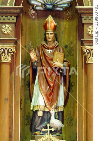 Saint Martin statue in the Parish Church of Saint Martin in Scitarjevo, Croatia 139903781