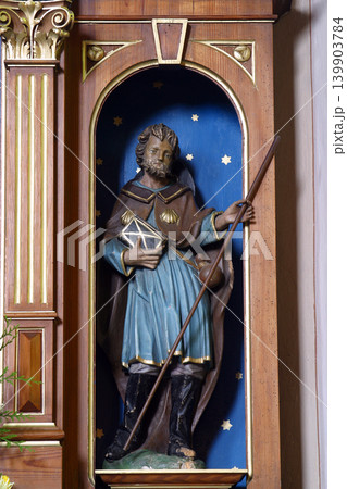 Saint James statue in the Parish Church of Saint Martin in Scitarjevo, Croatia Saint James statue in the Parish Church of Saint Martin in Scitarjevo, Croatia 139903784