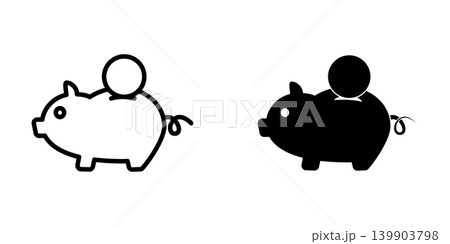 Piggy Bank icon design template 139903798