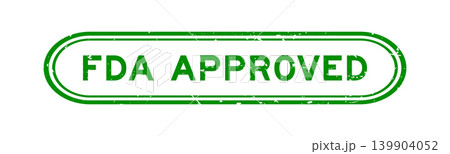 Grunge green FDA approved word rubber seal stamp on white background Grunge green FDA approved word rubber seal stamp on white background 139904052