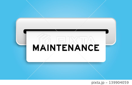 White coupon banner with word maintenance from machine on blue color background 139904059