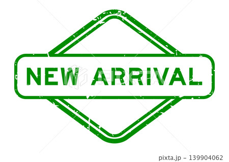 Grunge green new arrival word rubber seal stamp on white background 139904062