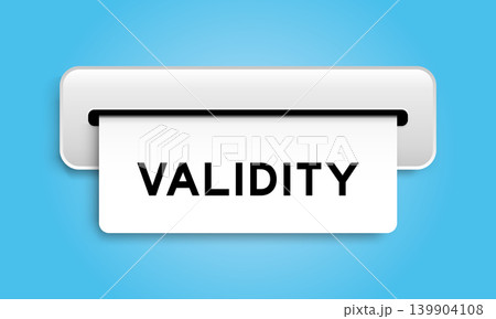 White coupon banner with word validity from machine on blue color background White coupon banner with word validity from machine on blue color background 139904108