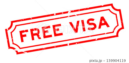 Grunge red free visa word rubber seal stamp on white background Grunge red free visa word rubber seal stamp on white background 139904119