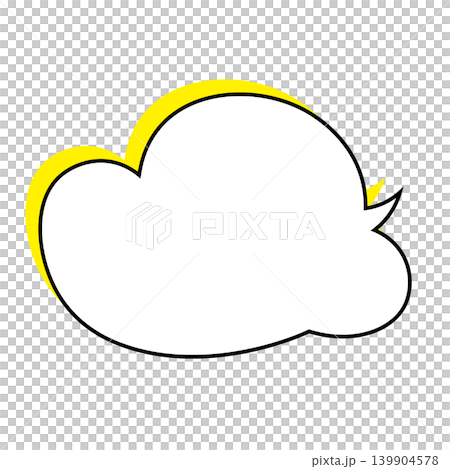 雲形吹き出しのシンプルなイラスト素材　もくもく（白背景） 139904578