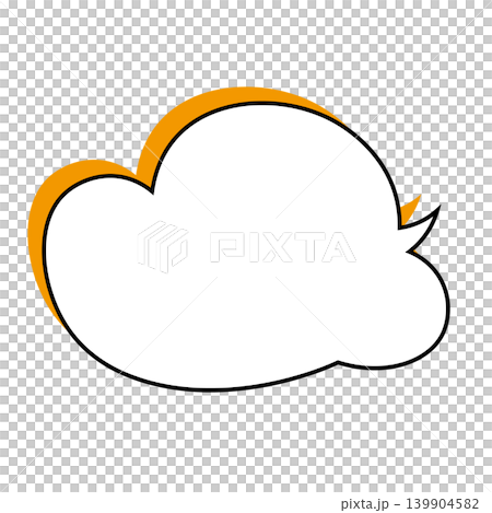 Simple illustration material of a cloud-shaped speech bubble (white background) 139904582