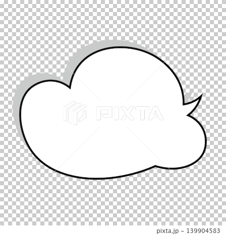 Simple illustration material of a cloud-shaped speech bubble (white background) Simple illustration material of a cloud-shaped speech bubble (white background) 139904583