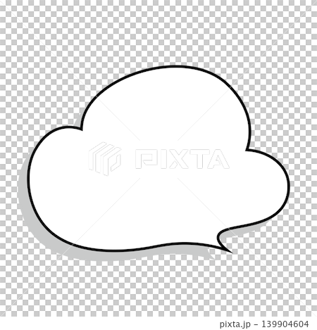Simple illustration material of a cloud-shaped speech bubble (white background) Simple illustration material of a cloud-shaped speech bubble (white background) 139904604