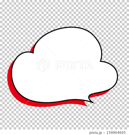 雲形吹き出しのシンプルなイラスト素材　もくもく（白背景） 139904605