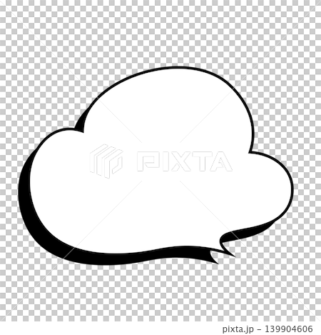 雲形吹き出しのシンプルなイラスト素材 もくもく(白背景) 雲形吹き出しのシンプルなイラスト素材 もくもく(白背景) 139904606