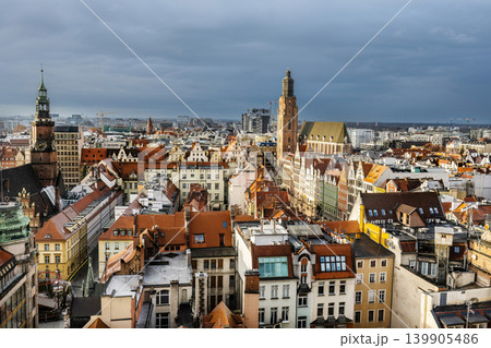 Scenic view on Wroclaw city in Poland Scenic view on Wroclaw city in Poland 139905486