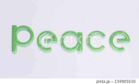 グリーンのpeace文字 グリーンのpeace文字 139905630