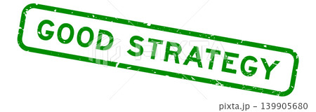 Grunge green good strategy word rubber square seal stamp on white background 139905680