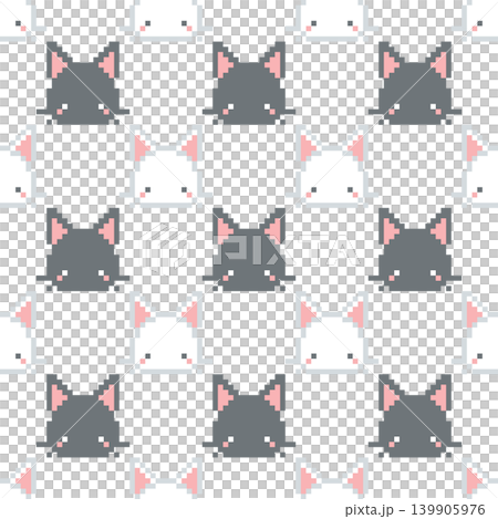 Black and white cat pixel art Black and white cat pixel art 139905976