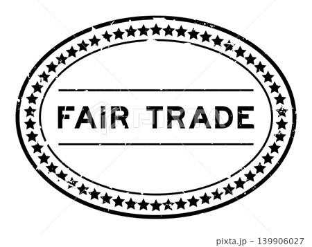 Grunge black fair trade word oval rubber seal stamp on white background Grunge black fair trade word oval rubber seal stamp on white background 139906027