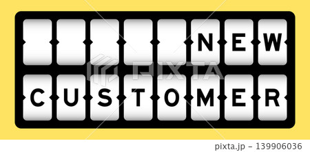 Black color in word new customer on slot banner with yellow color background Black color in word new customer on slot banner with yellow color background 139906036
