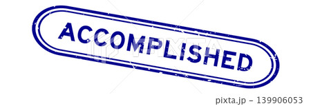 Grunge blue accomplished word rubber seal stamp on white background Grunge blue accomplished word rubber seal stamp on white background 139906053