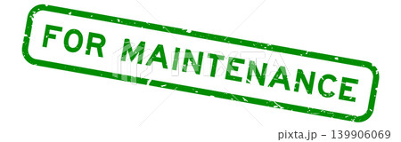 Grunge green for maintenance word rubber square seal stamp on white background 139906069