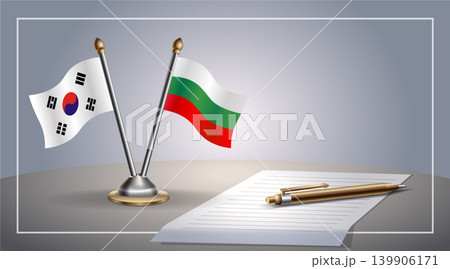 Small national flag of South Korea and Bulgaria flag Relation, Template Vector Illustration Small national flag of South Korea and Bulgaria flag Relation, Template Vector Illustration 139906171