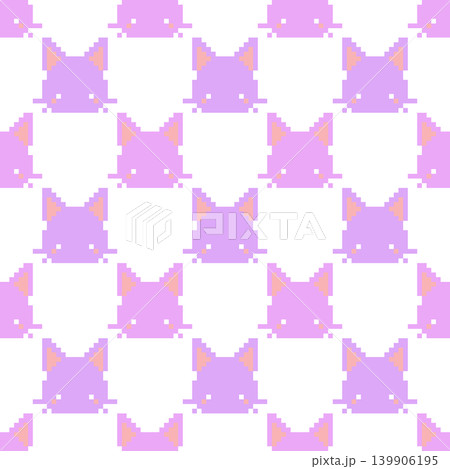 ピンクの猫のドット絵 ピンクの猫のドット絵 139906195