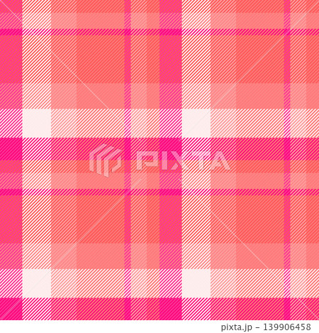 Commerce fabric vector seamless, naked textile plaid pattern. Design texture tartan check background in red and bright pink colors. Commerce fabric vector seamless, naked textile plaid pattern. Design texture tartan check background in red and bright pink colors. 139906458
