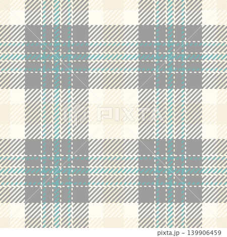 Perfection background tartan fabric, latin vector seamless plaid. Business pattern check textile texture in grey and ivory colors. 139906459