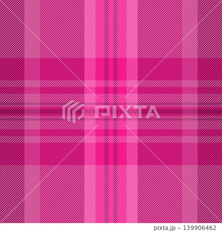 Cutout vector tartan check, empty textile pattern texture. Idyllic plaid background fabric seamless in pink color. 139906462