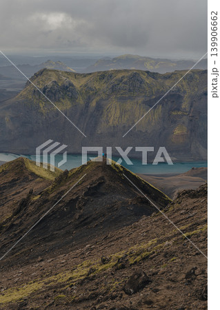 Turquoise River and Basalt Cliffs in Iceland's Volcanic Landscape Turquoise River and Basalt Cliffs in Iceland's Volcanic Landscape 139906662