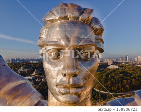 Close Up of the Motherland Monument's Face in Kyiv, Ukraine Close Up of the Motherland Monument's Face in Kyiv, Ukraine 139906723