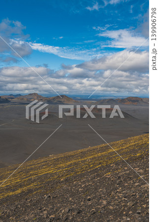 Volcanic Landscape with Craters and Rugged Mountains in Iceland 139906798