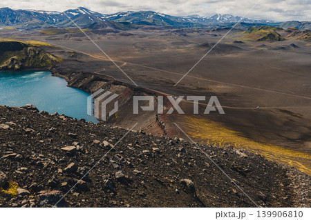 Crater Lake and Volcanic Terrain in Iceland's Highlands Crater Lake and Volcanic Terrain in Iceland's Highlands 139906810