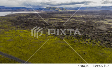 Aerial View of Volcanic Landscape with Mountains in Iceland Aerial View of Volcanic Landscape with Mountains in Iceland 139907102
