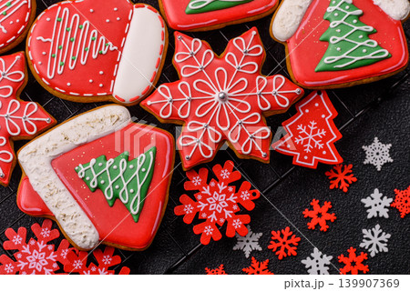 Christmas gingerbread, sweets and cookies for the festive table. Christmas gingerbread Christmas gingerbread, sweets and cookies for the festive table. Christmas gingerbread 139907369