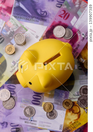 A piggy bank as a concept for storing, accumulating, and saving financial resources. A piggy bank A piggy bank as a concept for storing, accumulating, and saving financial resources. A piggy bank 139907389