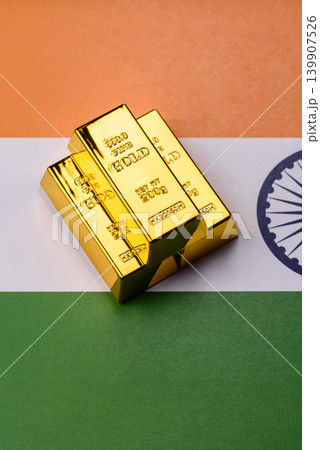 Gold bars or ingots as a tool for balance, financial investment, and savings. Gold bars 139907526
