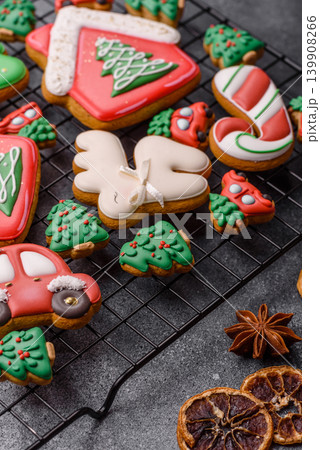 Christmas gingerbread, sweets and cookies for the festive table. Christmas gingerbread 139908266