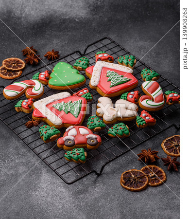 Christmas gingerbread, sweets and cookies for the festive table. Christmas gingerbread 139908268