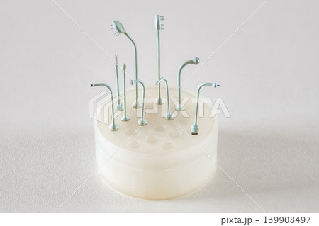 medical metal surgical micro nozzles close-up medical metal surgical micro nozzles close-up 139908497