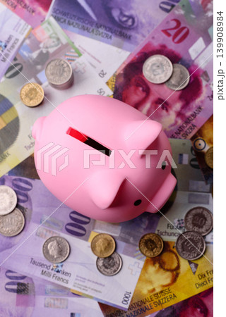A piggy bank as a concept for storing, accumulating, and saving financial resources. A piggy bank A piggy bank as a concept for storing, accumulating, and saving financial resources. A piggy bank 139908984