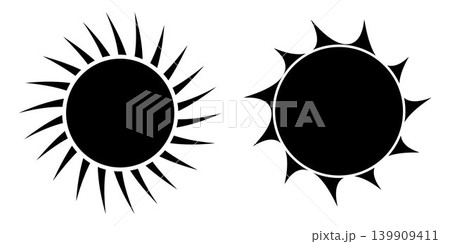 Sun Silhouette Icon Set Isolated on white Background Sun Silhouette Icon Set Isolated on white Background 139909411