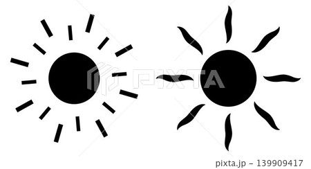 Sun Silhouette Icon Set Isolated on white Background Sun Silhouette Icon Set Isolated on white Background 139909417