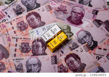 Gold and silver bullion or ingots as metals for bank storage, investments. Gold and silver bars 139910055