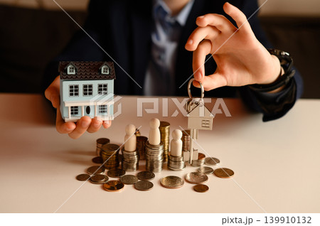Conceptual background for selling, renting, or buying real estate. Real estate as a backdrop Conceptual background for selling, renting, or buying real estate. Real estate as a backdrop 139910132