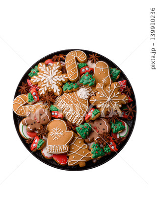 Christmas gingerbread, sweets and cookies for the festive table. Christmas gingerbread Christmas gingerbread, sweets and cookies for the festive table. Christmas gingerbread 139910236